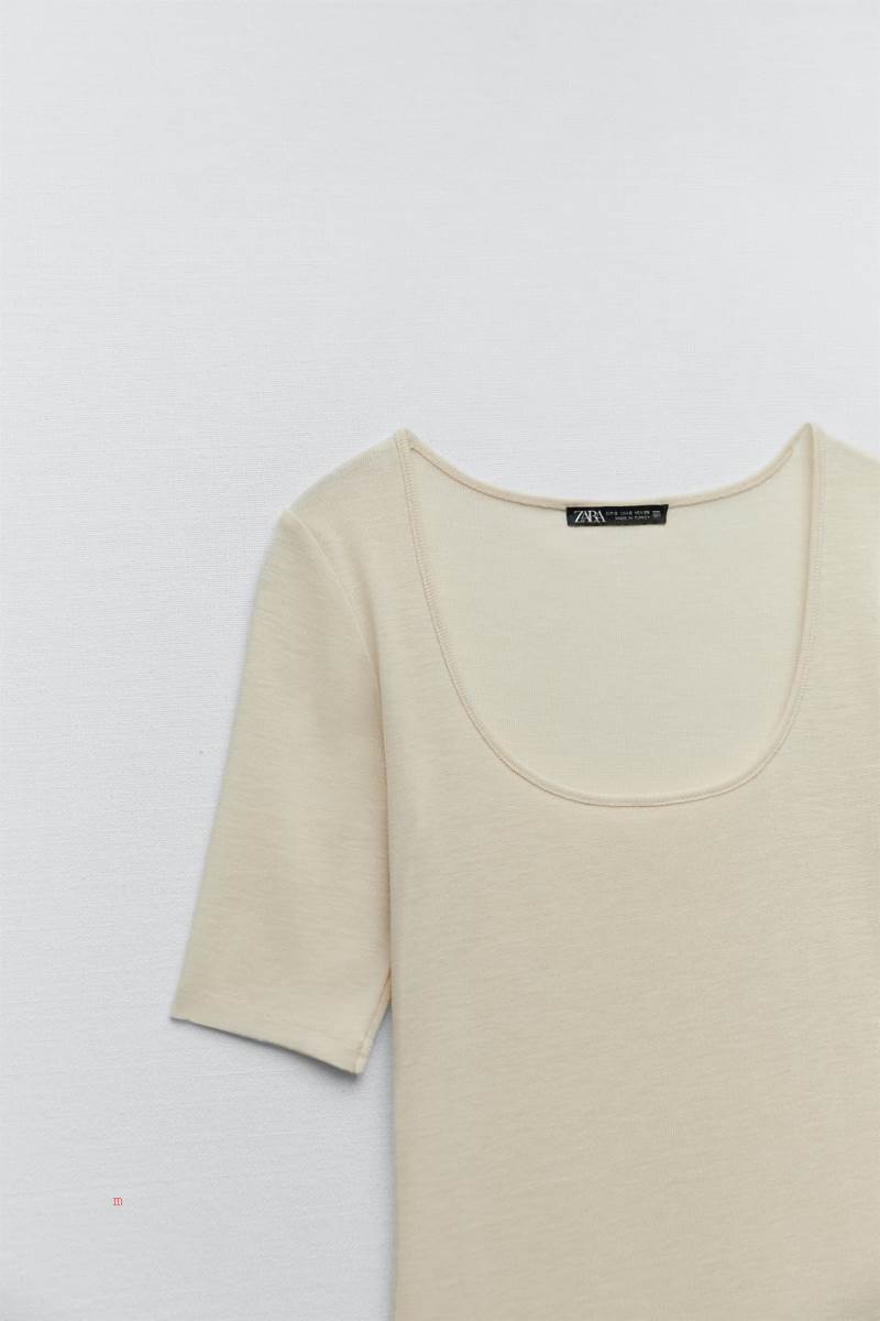 ZARA SOFT WITH SHORT SLEEVES T-shirt Dam Vita | TCHXK-7014