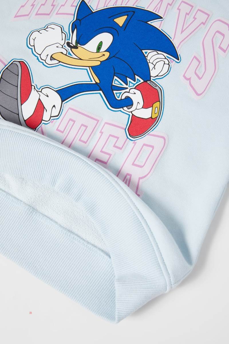 ZARA SONIC SEGA ® Sweatshirt Tjej Blå | SFCXB-1072