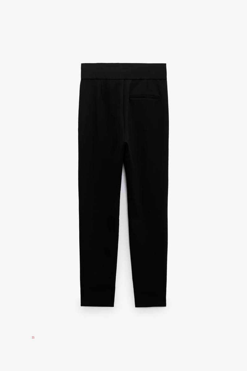 ZARA SPLIT HEM Leggings Dam Svarta | QFOSK-6952
