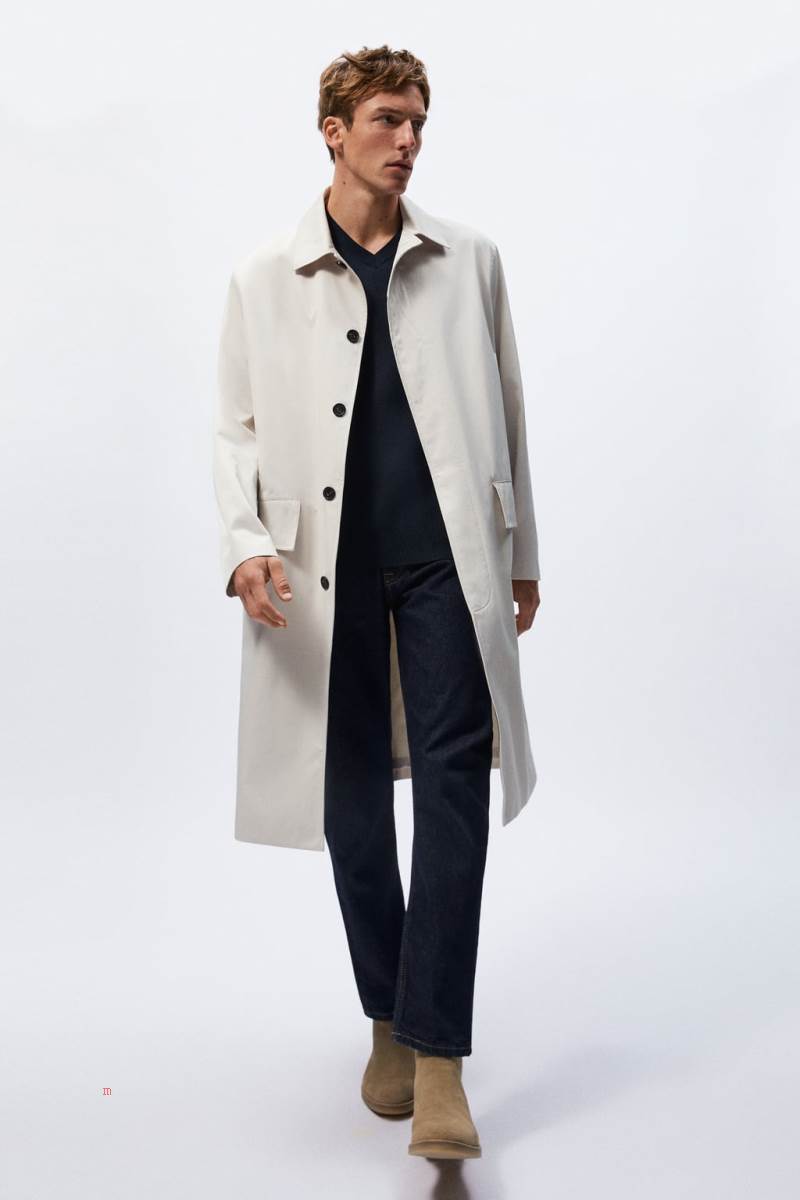 ZARA SPLIT SUEDE LEATHER Ankelboots Herr Beige | JPTDF-5321