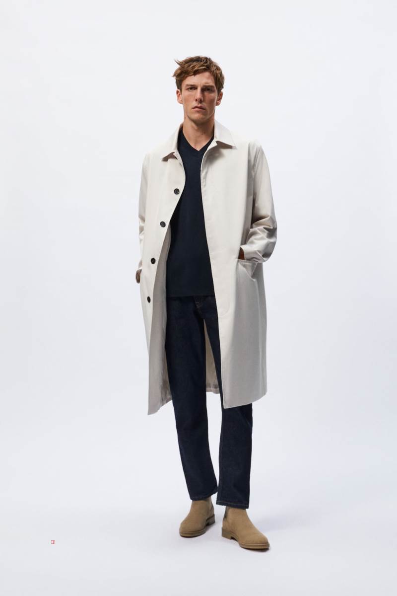 ZARA SPLIT SUEDE LEATHER Ankelboots Herr Beige | JPTDF-5321