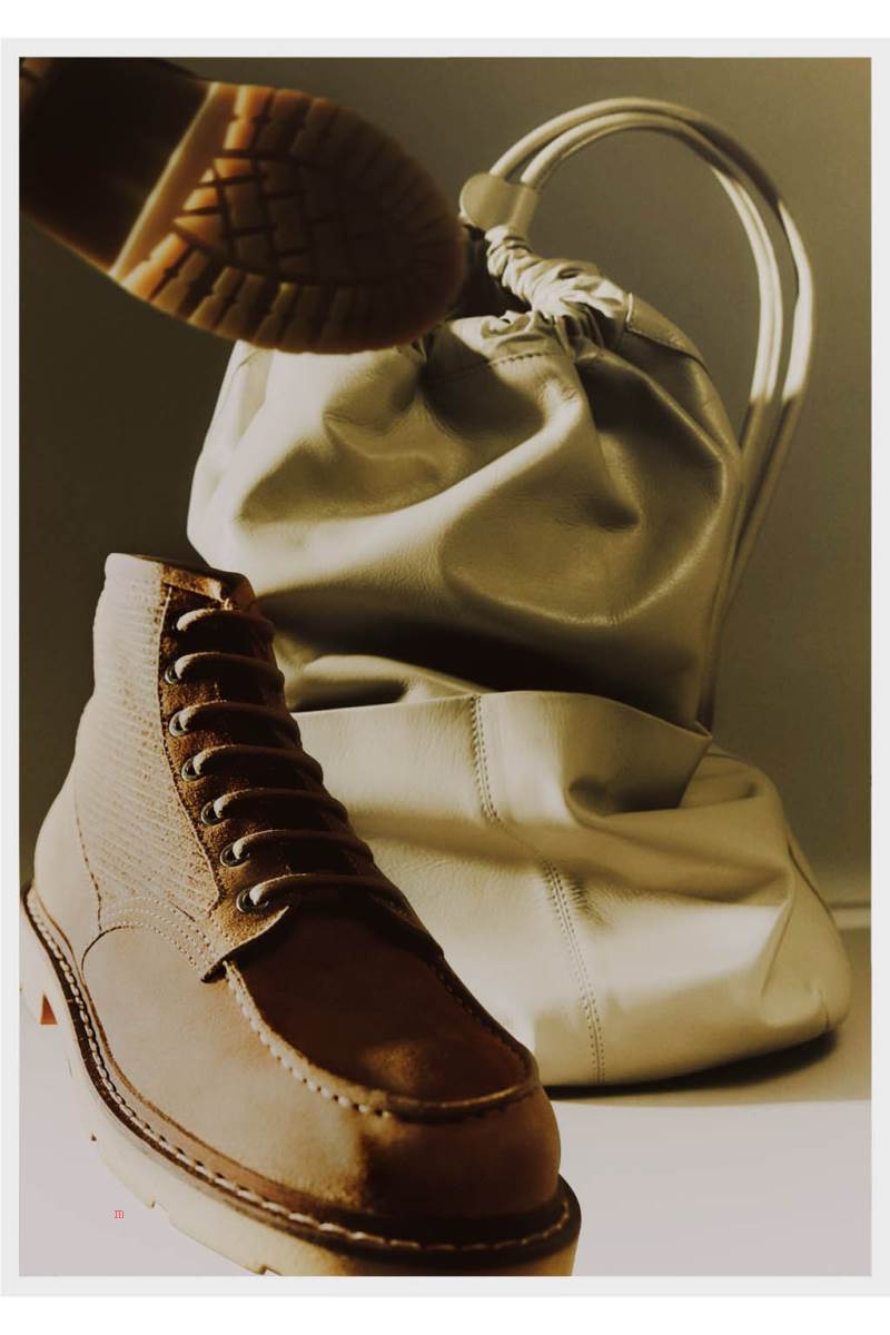 ZARA SPLIT SUEDE LEATHER Ankelboots Herr Beige | NYZKH-2148
