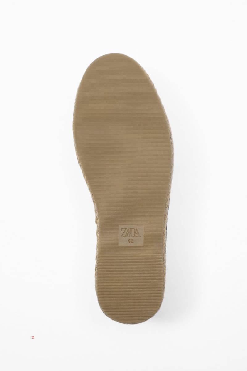 ZARA SPLIT SUEDE LEATHER Espadrille Herr Marinblå Blå | BXCZL-1439