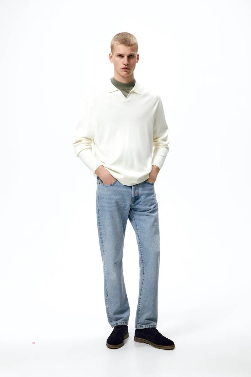ZARA SPLIT SUEDE LEATHER Läderskor Herr Marinblå Blå | WLUAT-9850