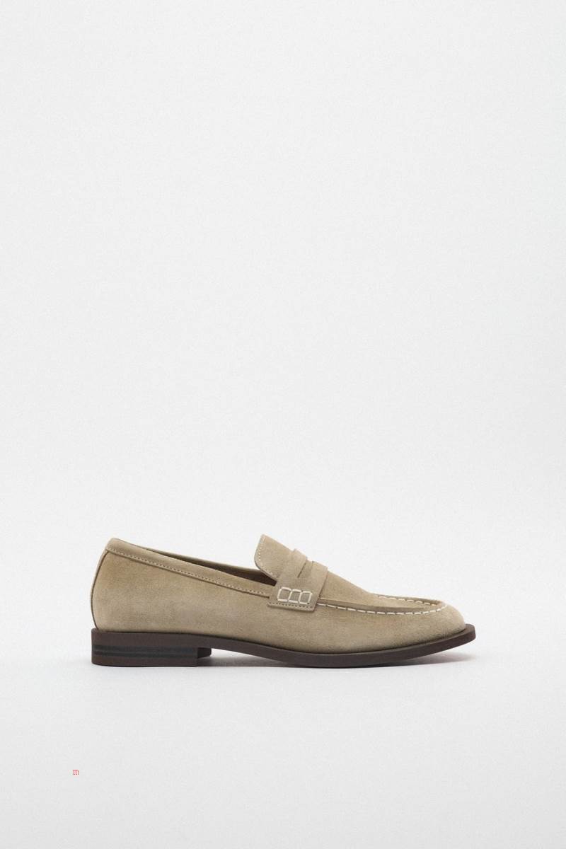 ZARA SPLIT SUEDE Loafers Dam Bruna | KDUXW-6742