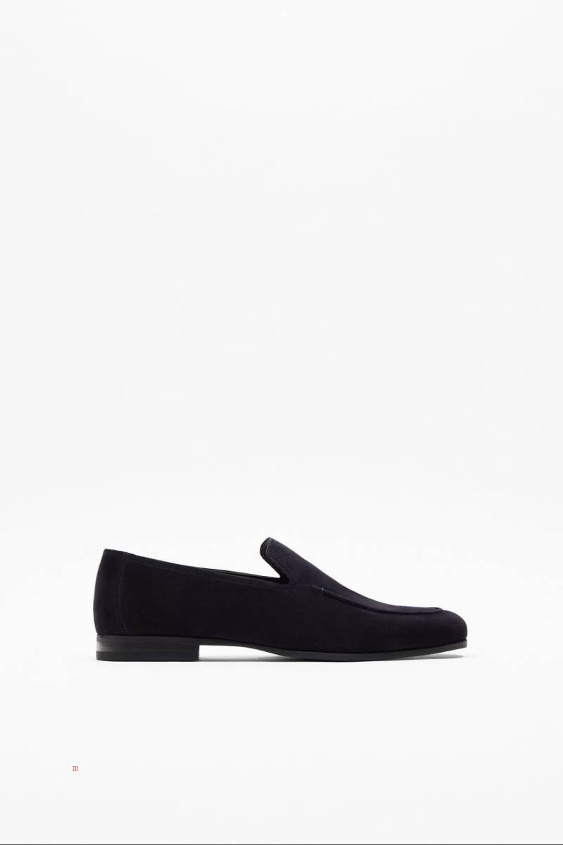 ZARA SPLIT SUEDE Loafers Herr Marinblå Blå | JONSR-2437