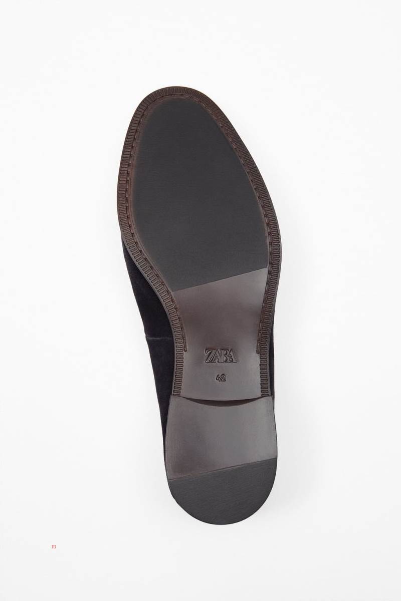ZARA SPLIT SUEDE Loafers Herr Marinblå Blå | JONSR-2437