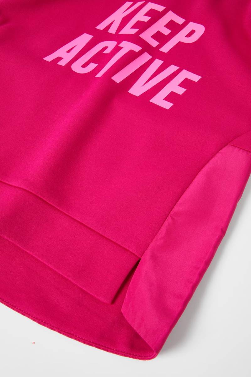 ZARA SPORTY CONTRAST Hoodie Tjej Fuchsia | ARSET-3581