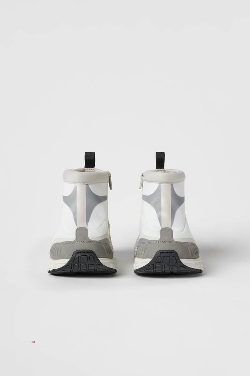 ZARA SPORTY HIGH-TOP Sneakers Pojke Vita | BAYCZ-8746