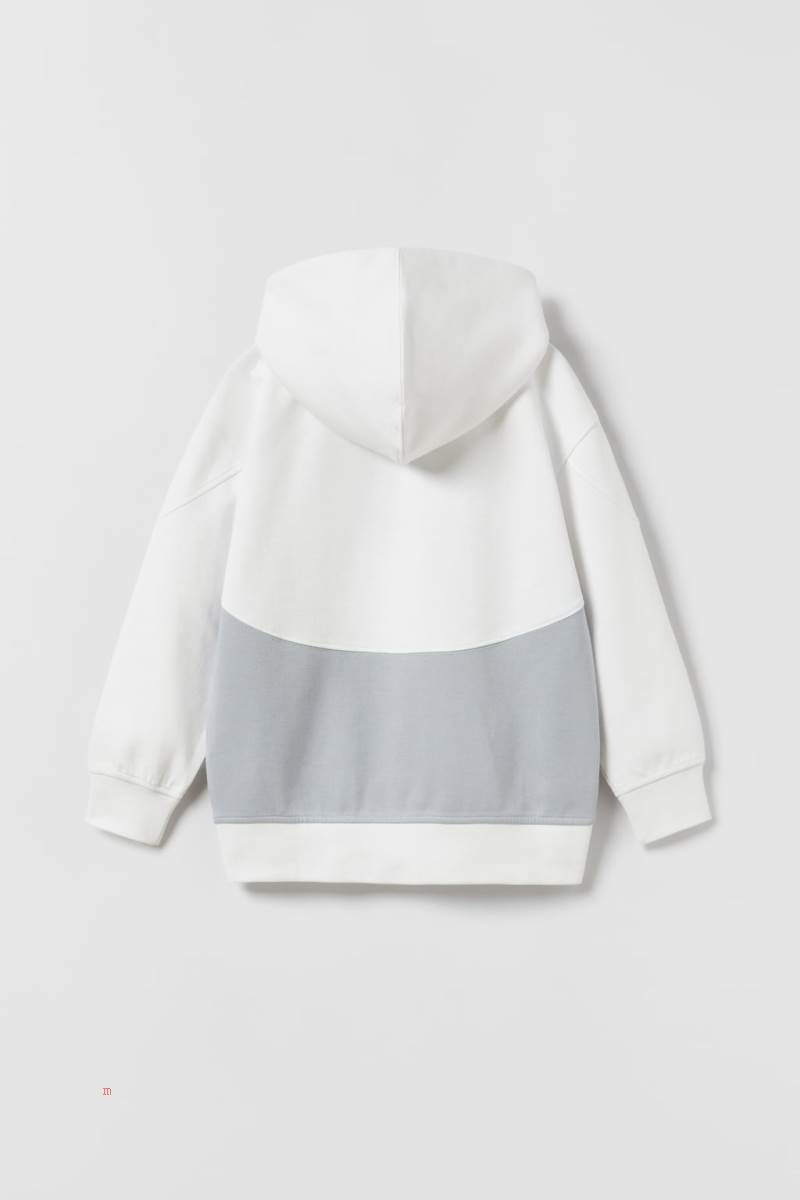 ZARA SPORTY KAPPA Hoodie Pojke Vita | TEXIU-2915