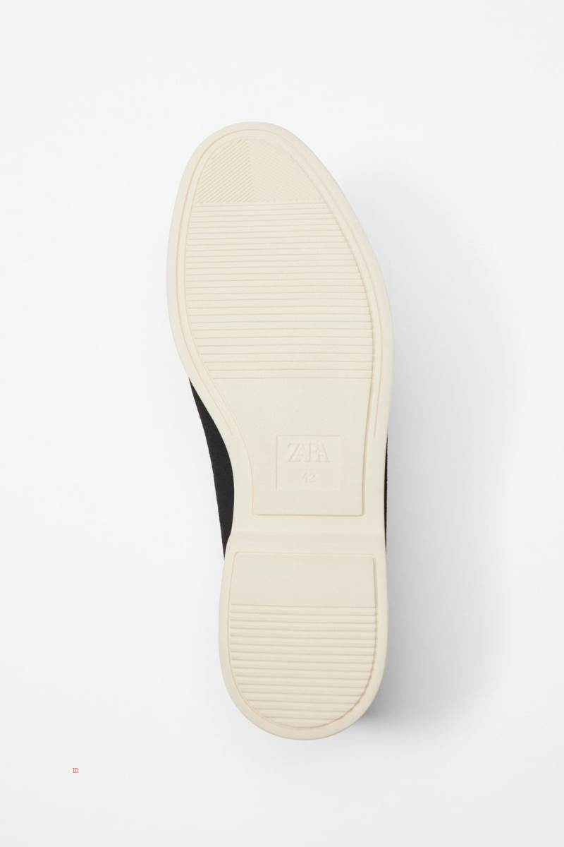 ZARA SPORTY LEATHER Loafers Herr Marinblå Blå | VIBPO-1725