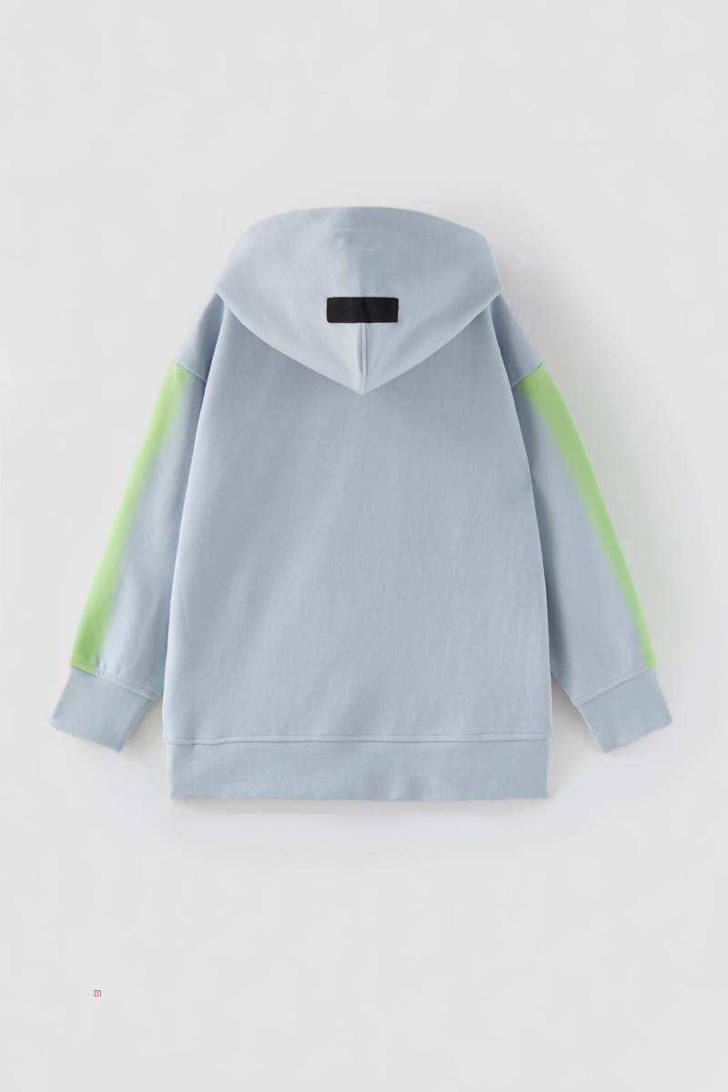 ZARA SPORTY NEON SPRAY Hoodie Pojke Grå | ZNAHS-6185