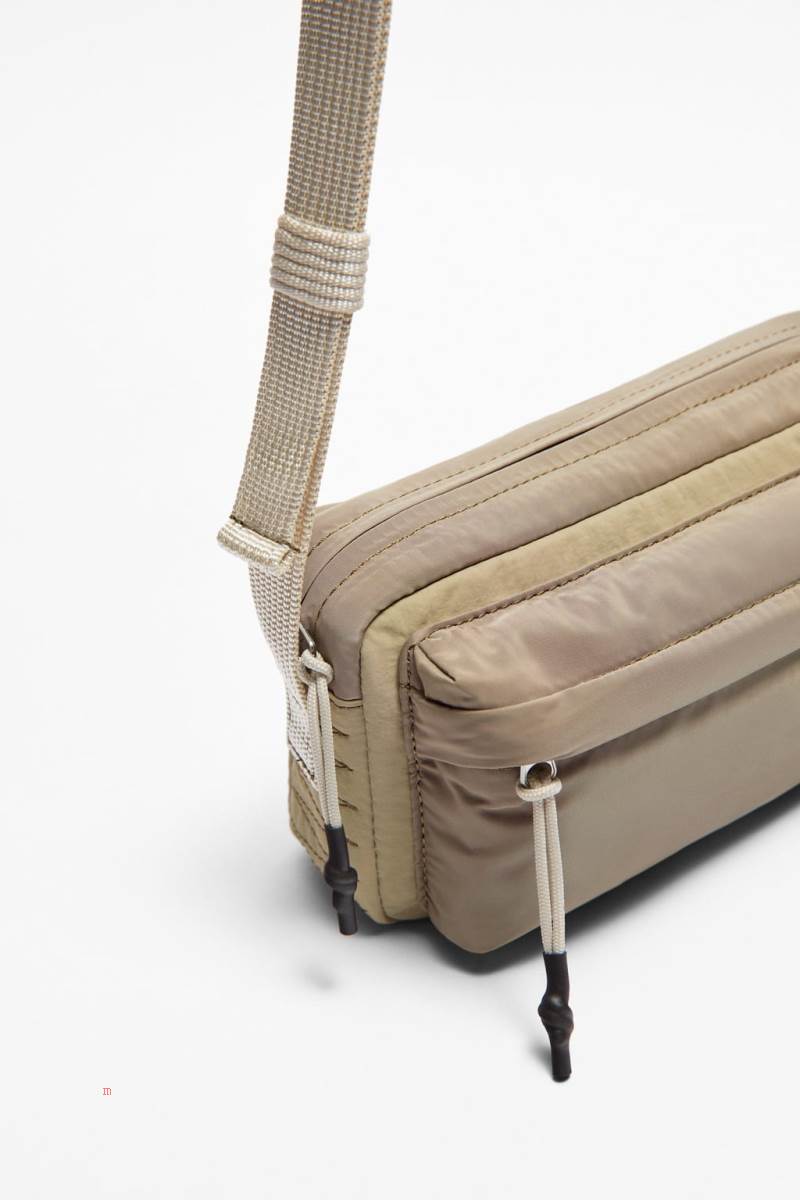 ZARA SPORTY NYLON Crossbody Väska Herr Bruna | JSFPN-9625