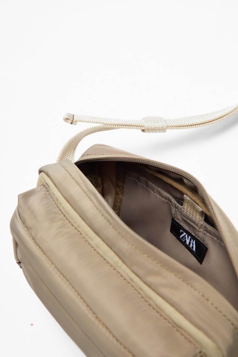 ZARA SPORTY NYLON Crossbody Väska Herr Bruna | JSFPN-9625