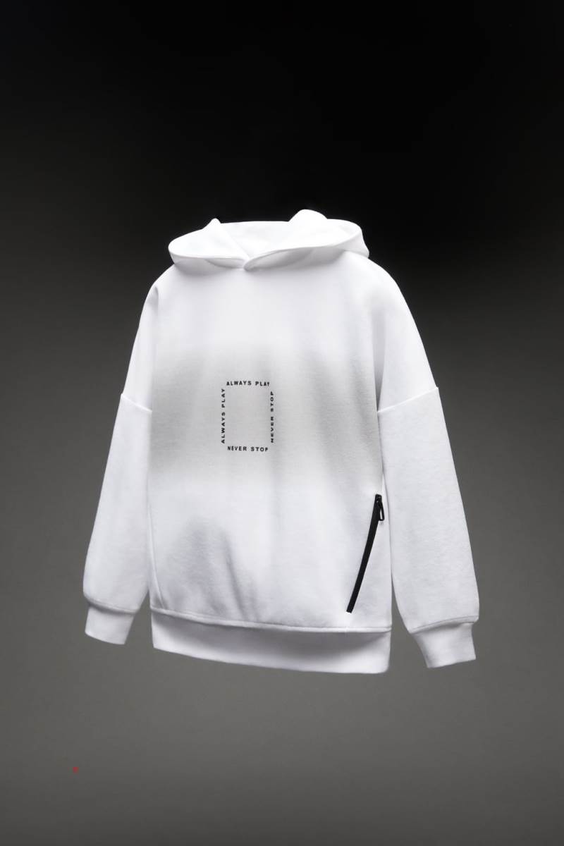 ZARA SPORTY OMBRÉ Hoodie Pojke Vita | ACPIN-9528