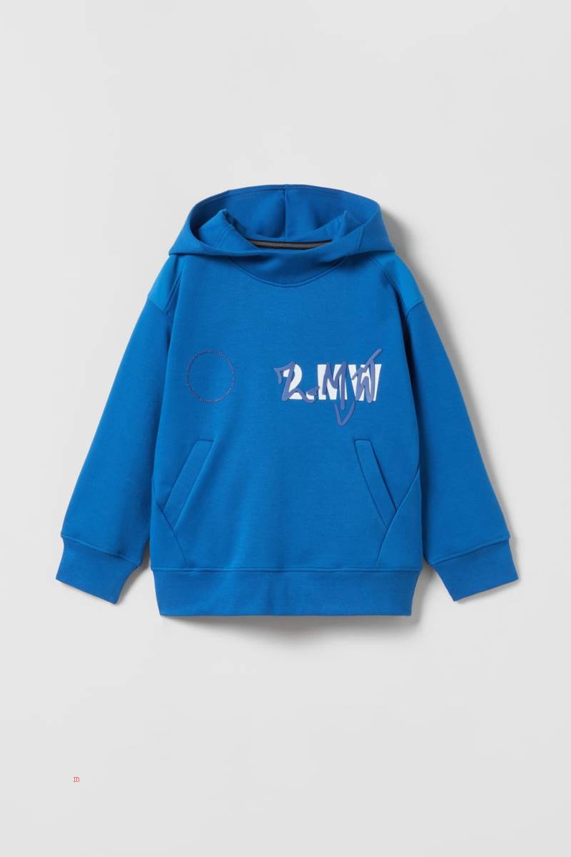 ZARA SPORTY PLUSH Sweatshirt Pojke Blå | PUVIZ-0654