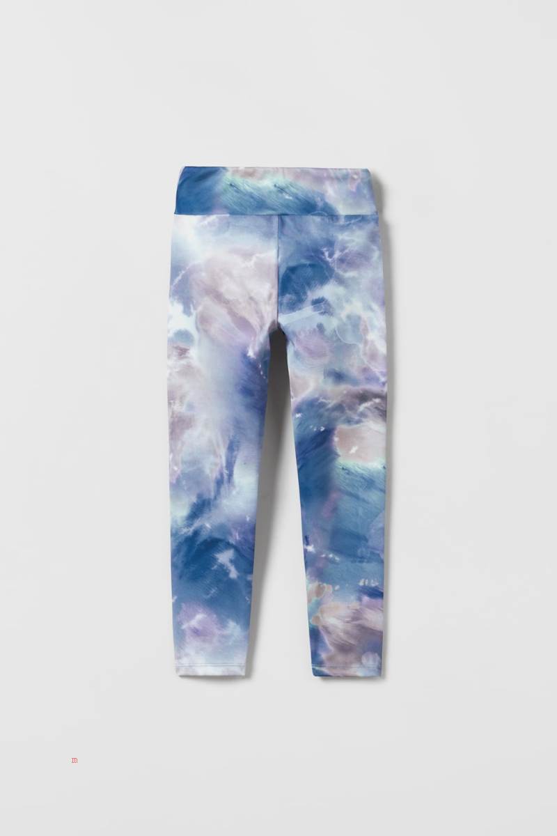 ZARA SPORTY PRINTED Leggings Tjej Ljusturkos | AJCNH-8473