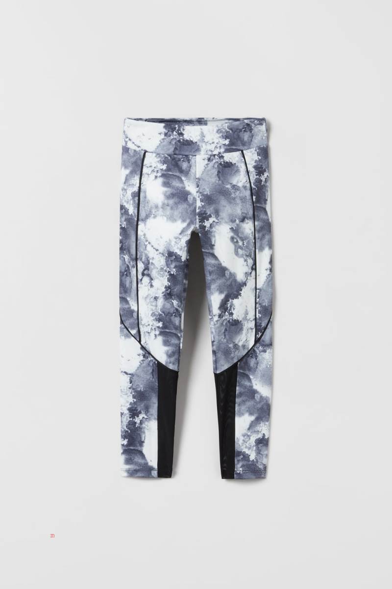 ZARA SPORTY PRINTED Leggings Tjej Svarta | IVSLQ-1809