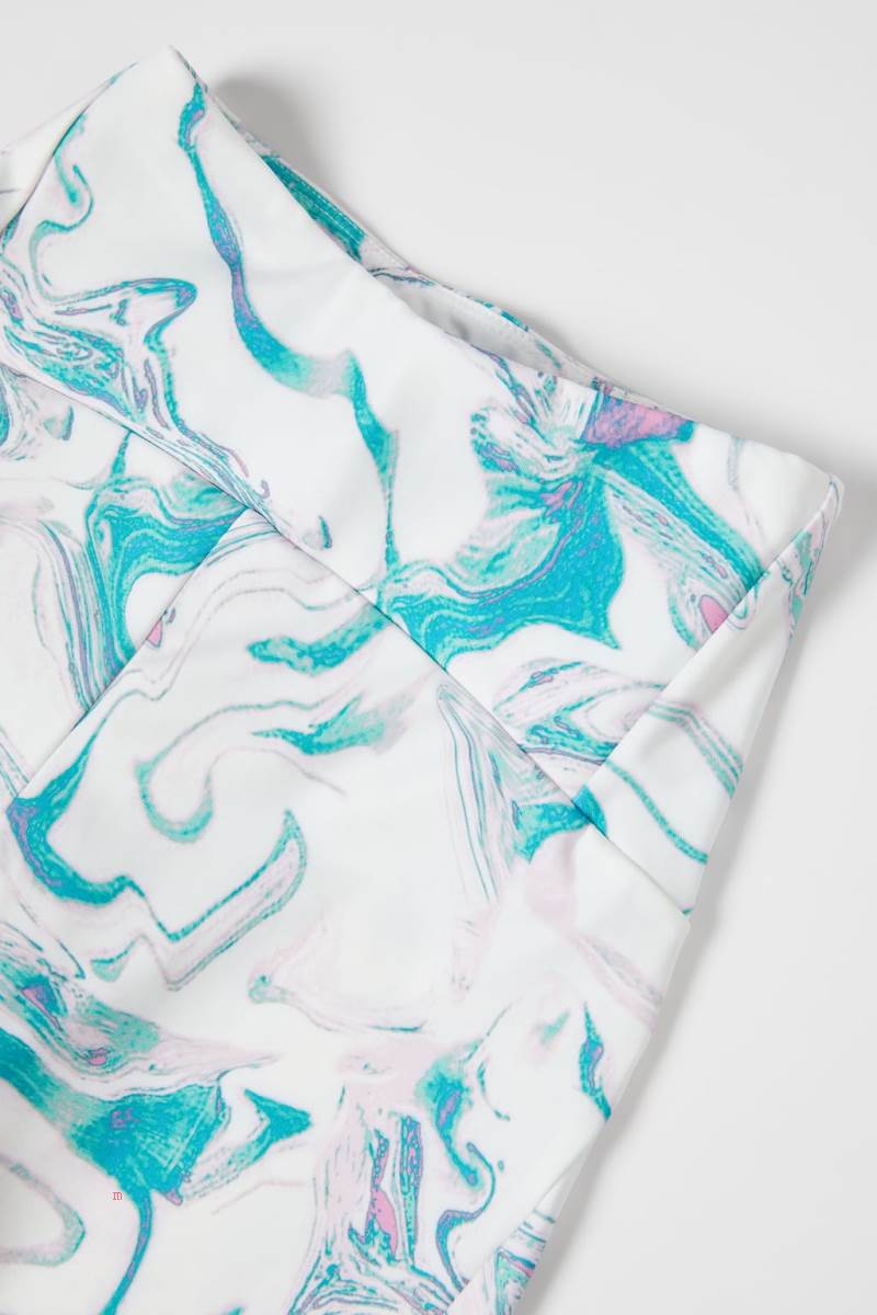 ZARA SPORTY PRINTED Leggings Tjej Vita Gröna | JKAQC-6801