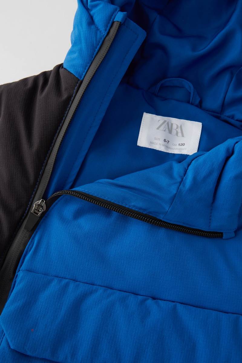 ZARA SPORTY QUILTED Väst Pojke Blå | ATVZL-3681