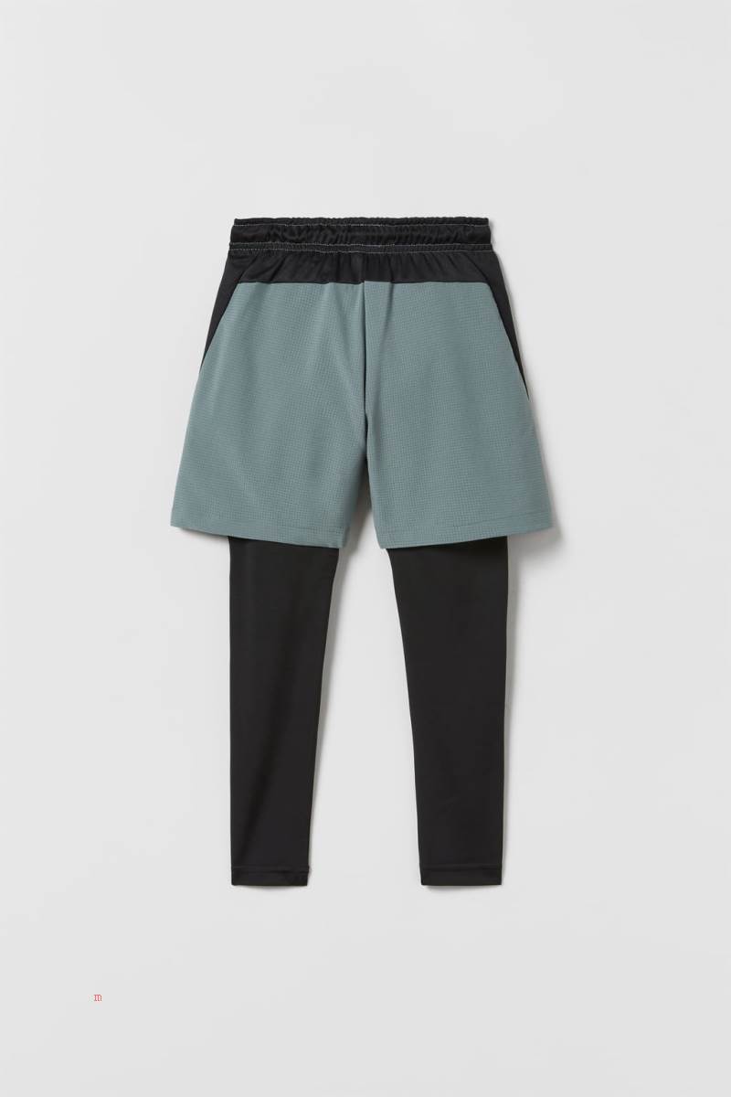 ZARA SPORTY STRETCH BERMUDA Leggings Pojke Gröna | EQBSW-7432