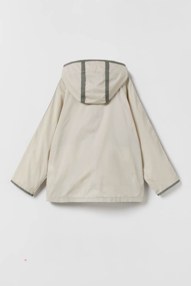 ZARA SPORTY TECHNICAL Vindjacka Pojke Grå Vita | ZNJSH-8713