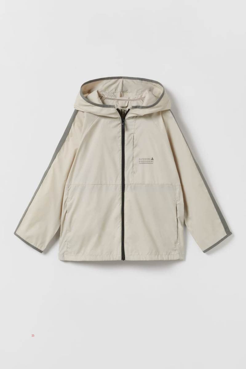 ZARA SPORTY TECHNICAL Vindjacka Pojke Grå Vita | ZNJSH-8713