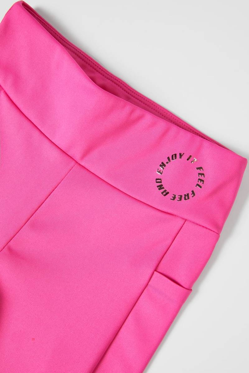 ZARA SPORTY WITH STRIPES Leggings Tjej Fuchsia | PXAYM-0729