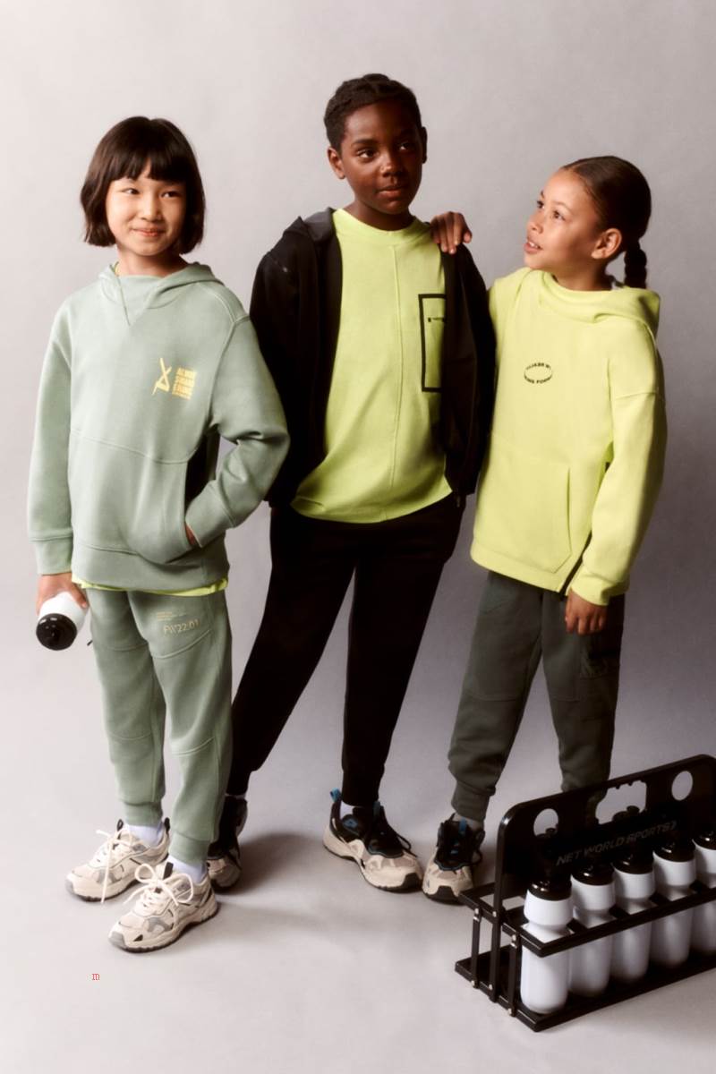 ZARA SPORTY WITH ZIPS Hoodie Pojke Ljusgula | WJSKE-3709