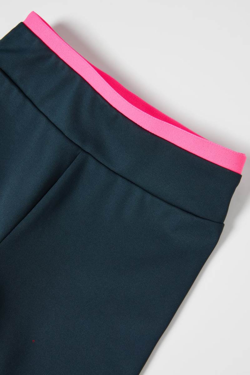ZARA SPORTY WITH ZIPS Leggings Tjej Mörkgröna | XUHKS-7604
