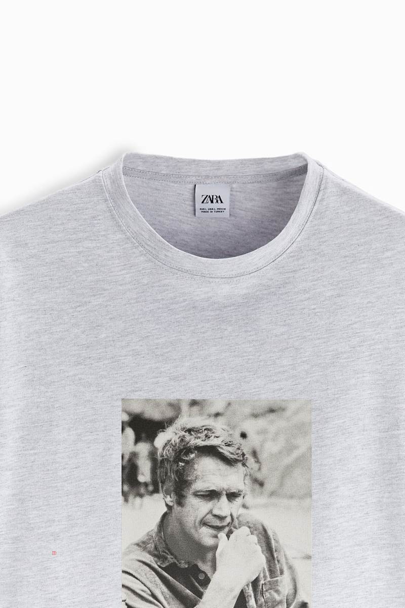 ZARA STEVE MCQUEEN ™ PHOTOGRAPH T-shirt Herr Grå | OUFRQ-4513
