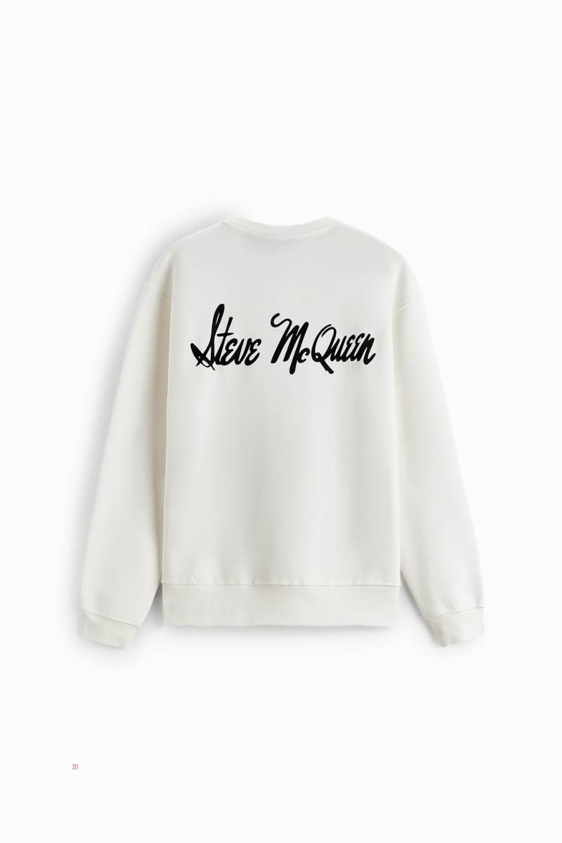 ZARA STEVE MCQUEEN ™ PRINTED Sweatshirt Herr Vita | AUWFT-7160