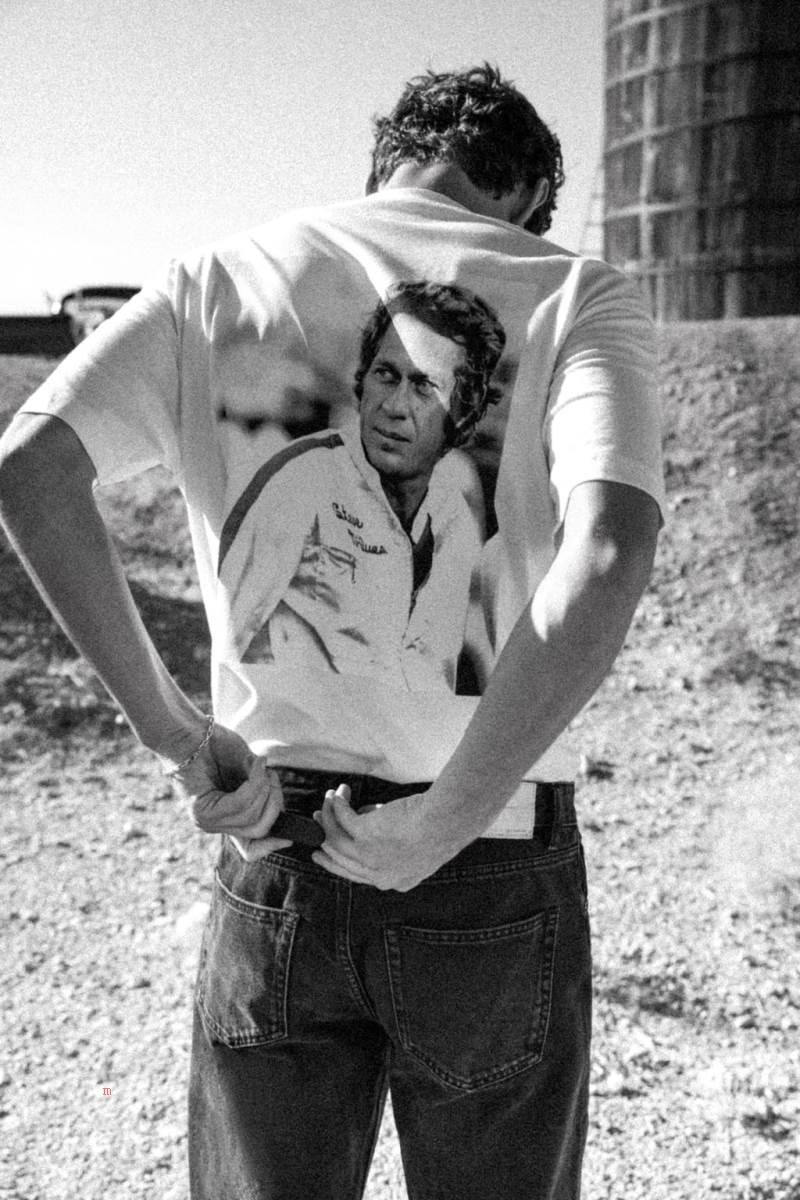 ZARA STEVE MCQUEEN ™ PRINT T-shirt Herr Vita | IWHDE-0986