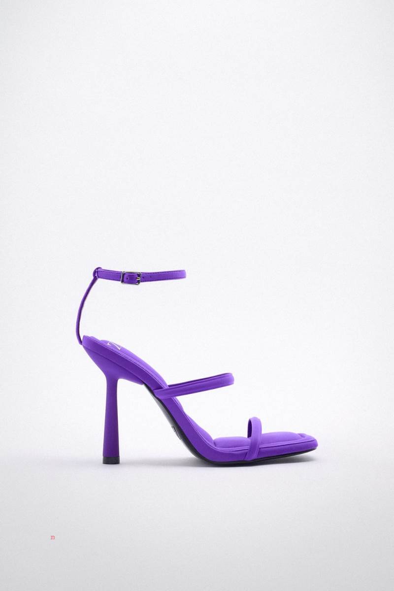 ZARA STILETTO HEEL QUILTED INSOLE Sandaler Dam Ljuslila | JWBDT-7438
