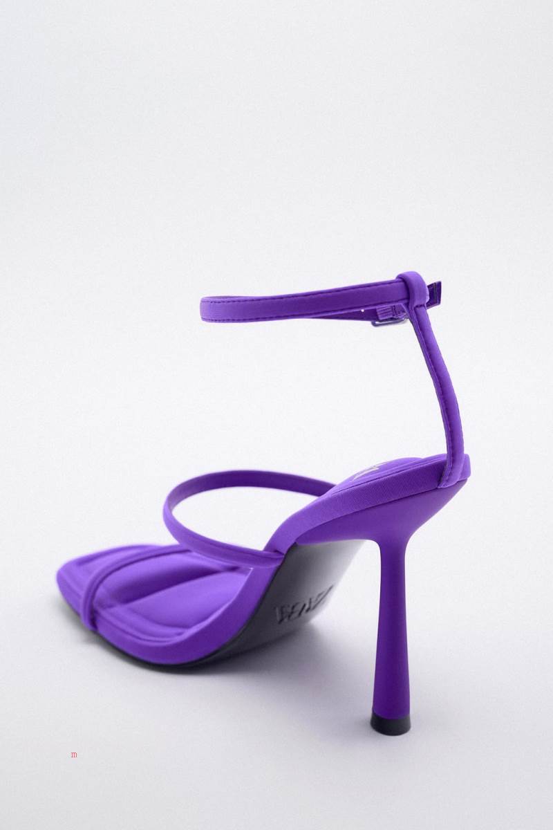 ZARA STILETTO HEEL QUILTED INSOLE Sandaler Dam Ljuslila | JWBDT-7438