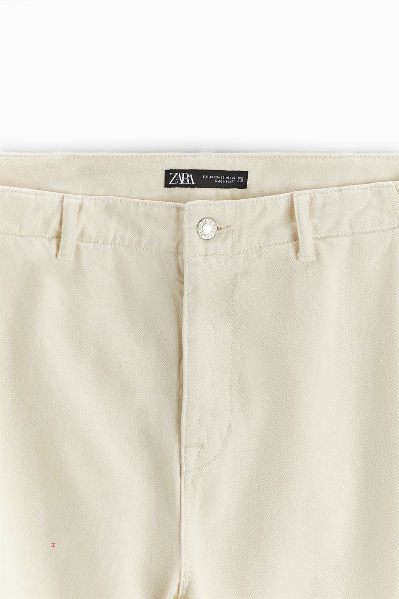 ZARA STRAIGHT FIT CARGO Byxor Herr Vita | SWNMZ-8209