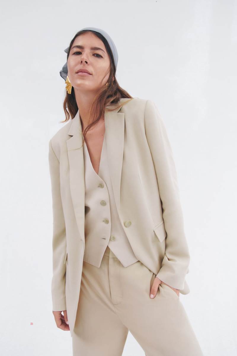 ZARA STRAIGHT FIT SINGLE-BUTTON Blazers Dam Bruna | EGSYB-0968