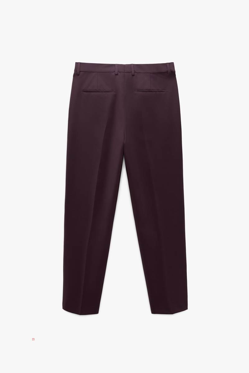 ZARA STRAIGHT FIT SUIT Byxor Herr Vinröda | FIRAO-0825