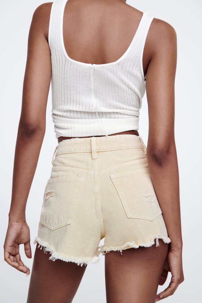 ZARA STRAIGHT FIT Shorts Dam Grå Vita | QLWTP-4583