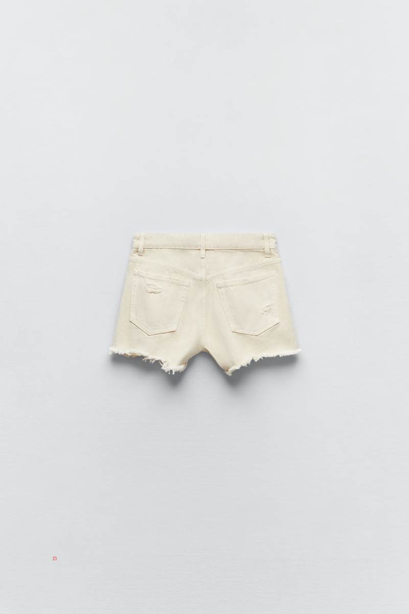 ZARA STRAIGHT FIT Shorts Dam Grå Vita | QLWTP-4583