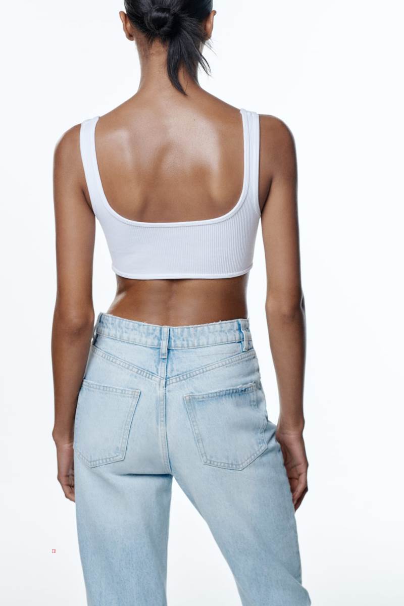 ZARA STRAIGHT-FIT TRF Jeans Dam Ljusblå | CTJYU-2651