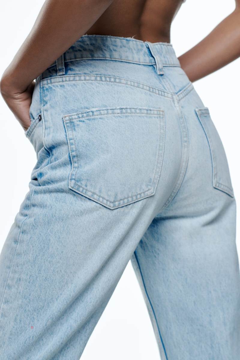 ZARA STRAIGHT-FIT TRF Jeans Dam Ljusblå | CTJYU-2651