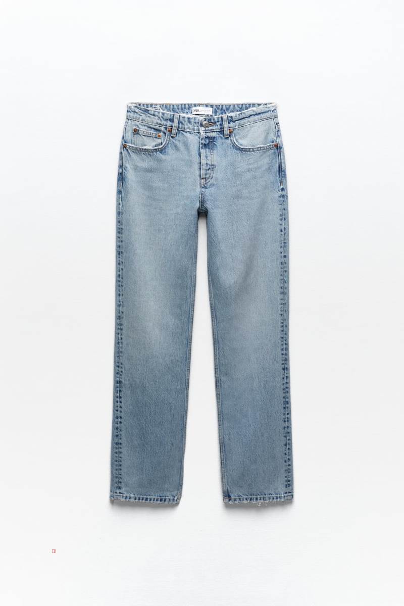 ZARA STRAIGHT-FIT TRF Jeans Dam Ljusblå | PNTBW-1270