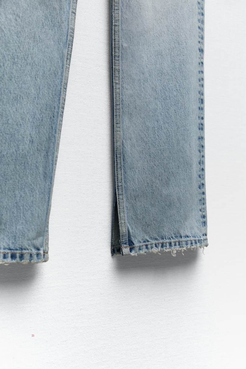ZARA STRAIGHT-FIT TRF Jeans Dam Ljusblå | PNTBW-1270