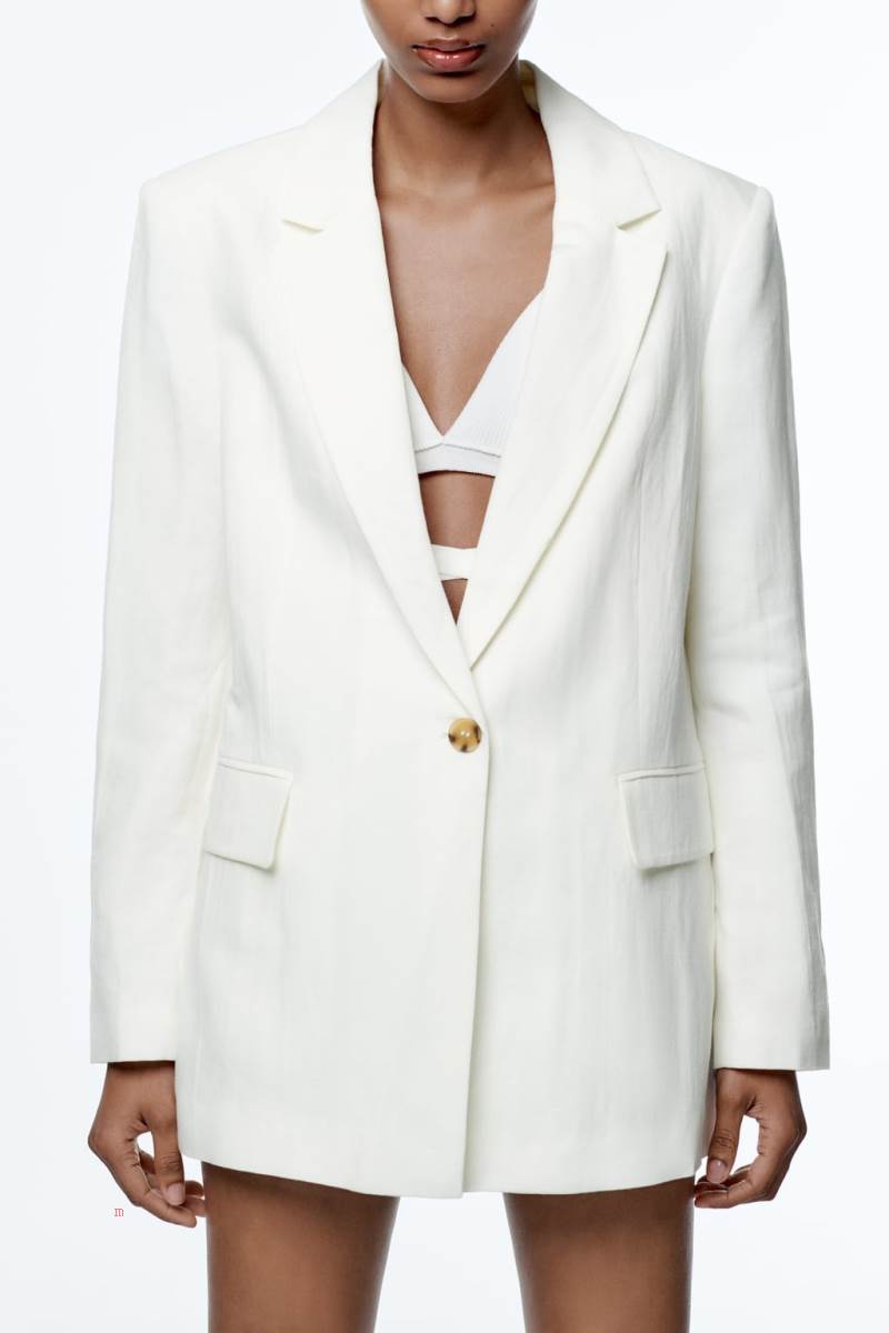 ZARA STRAIGHT LINEN-BLEND Blazers Dam Vita | ZLTNX-7124