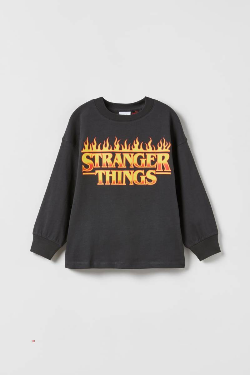 ZARA STRANGER THINGS TM © NETFLIX T-shirt Pojke Mörkgrå | ESOVW-9170