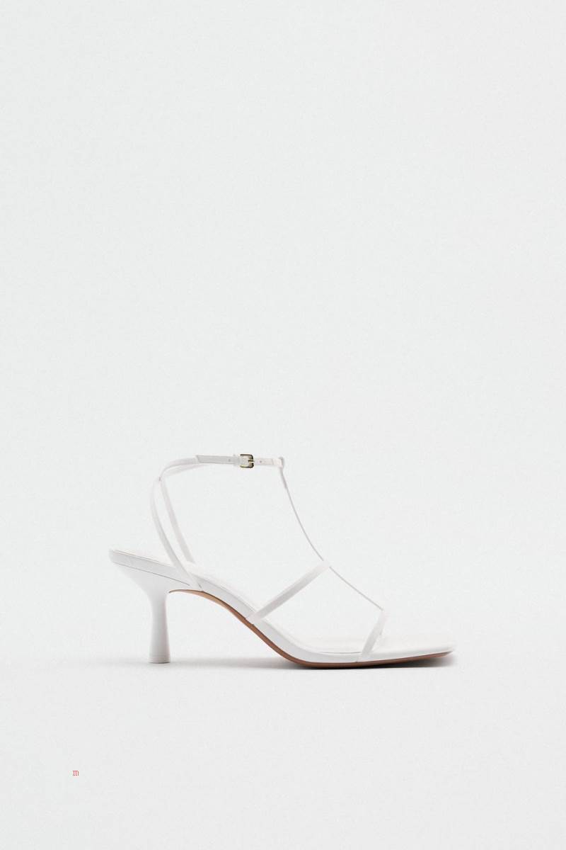 ZARA STRAPPY MID-HEEL Sandaler Dam Vita | RAPHJ-7209