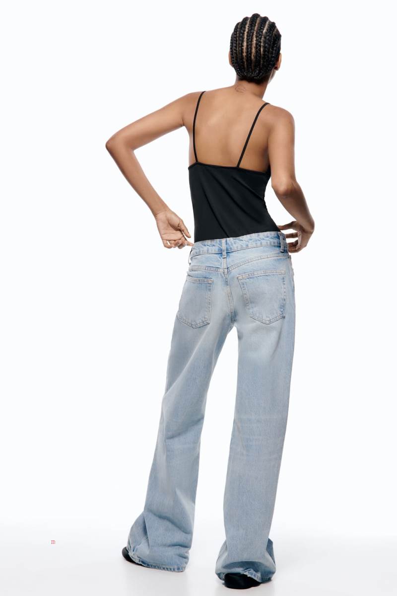 ZARA STRETCH WITH LACE TRIM Bodysuit Dam Svarta | ZIXKH-8210