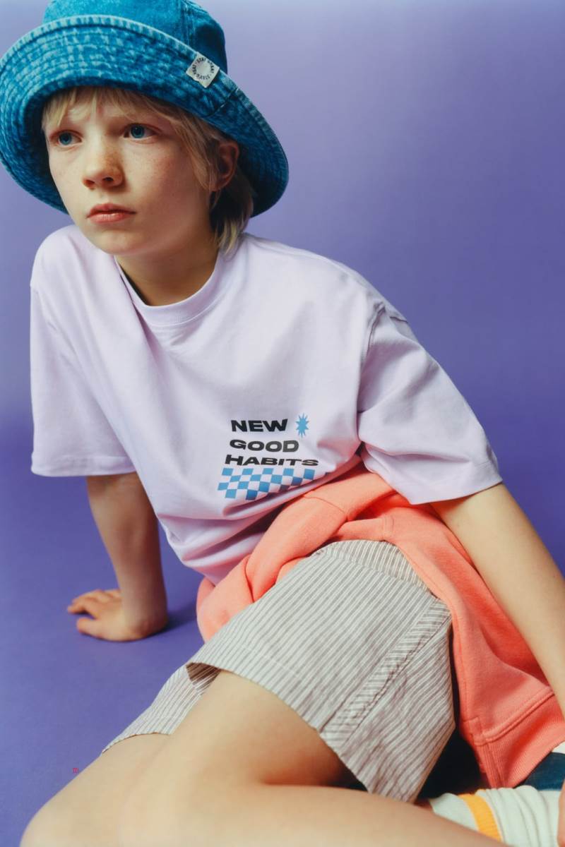 ZARA STRIPED BERMUDA Shorts Pojke Grå Blå | VXPWQ-0472
