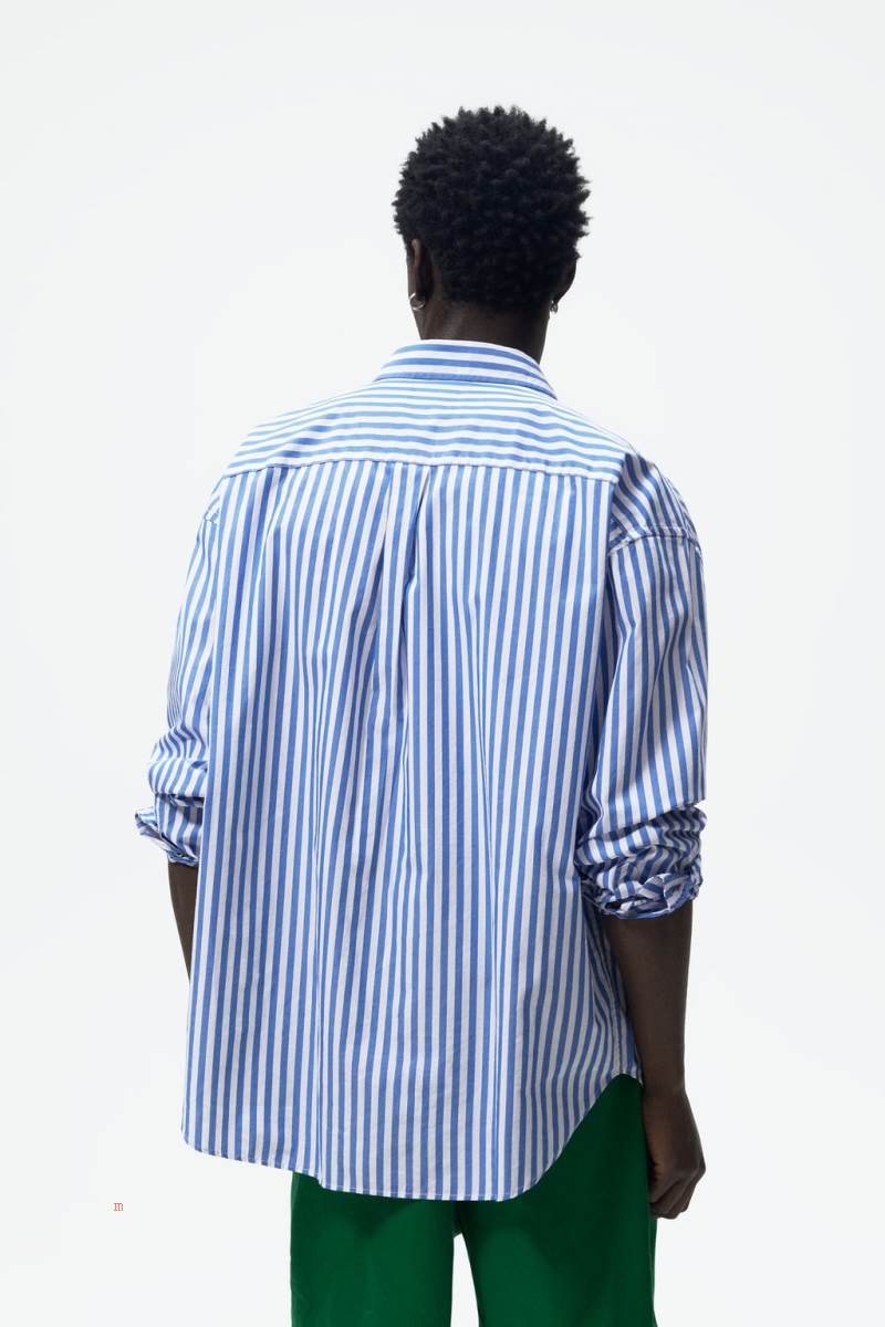 ZARA STRIPED BY JAVIER S. MEDINA Skjorta Herr Blå | RXSMF-5627